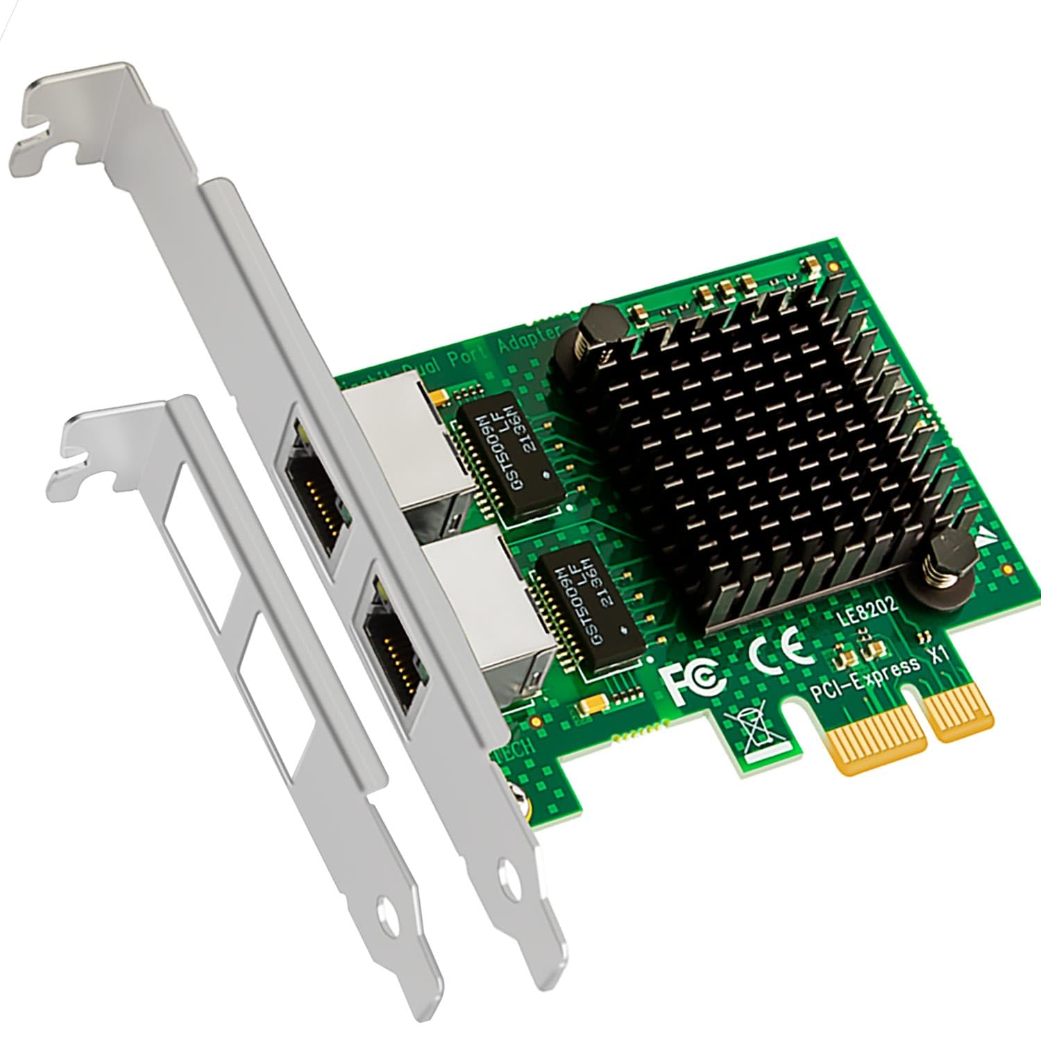 【送料無料】GLOTRENDS LE8202 2ポート Gigabit PCI-Eネットワークカード、10/100/1000Mbps RJ45 LANカード