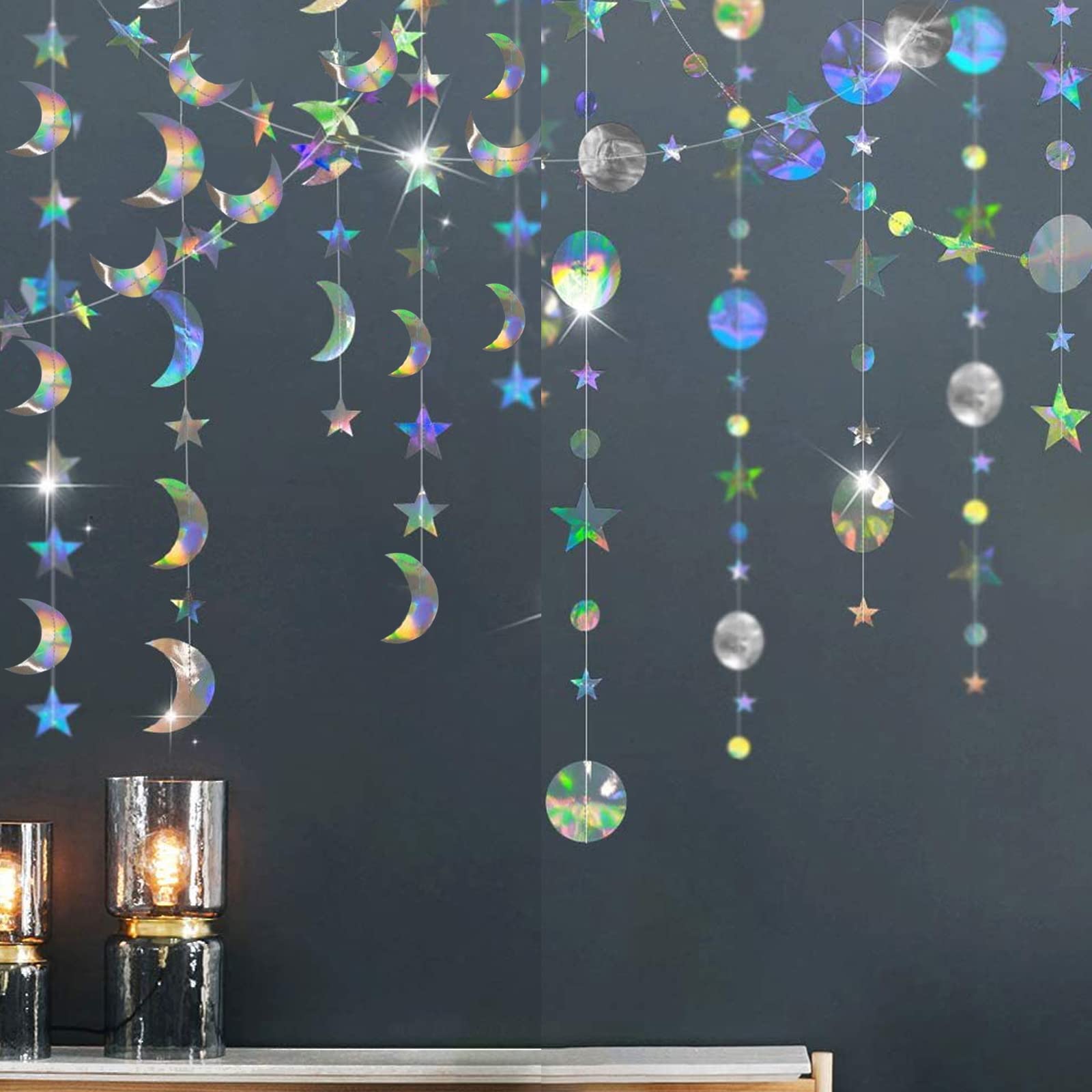 【送料無料】nalaina ガーランド ペーパーガーランド (2本セット) 丸形 星形 キラキラ 壁 ...