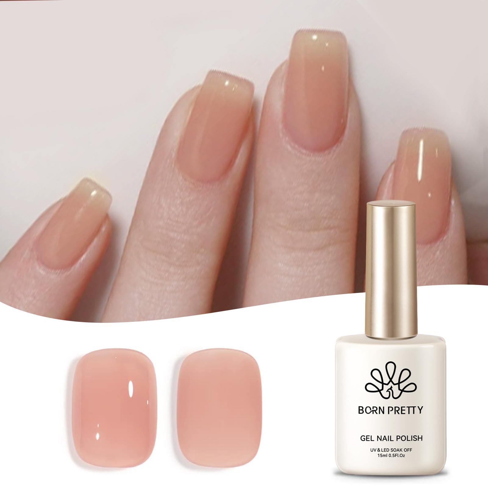 【送料無料】BORN PRETTY ジェルネイル シアーカラージェル ゼリー ナチュラルピンク 透明感あり 15ml ..