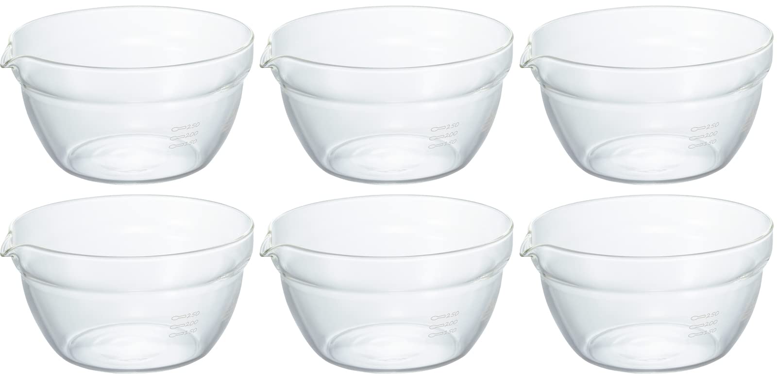 【送料無料】HARIO(ハリオ) 日本製 耐熱ガラス製 片口ボウル 400ml KB-40-BK 6個セット クリア