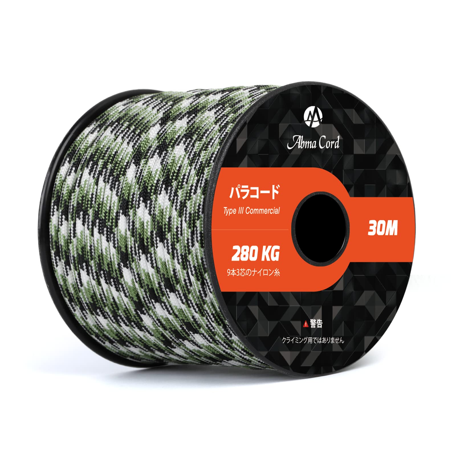 【送料無料】Abma Cord パラコード 4mm 9芯 パラシュートコード ガイロープ 耐荷重280kg テントロープ サバイバル アクセサリー制作用（30m/迷彩 # サンフランシスコ迷彩）
