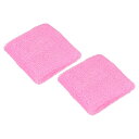【送料無料】PATIKIL スポーツリストバンド 8x8cm 2本 綿テリークロス 吸収性の汗止めバンド テニス 野球 エクササイズ アスレチックランニング用 ピンク