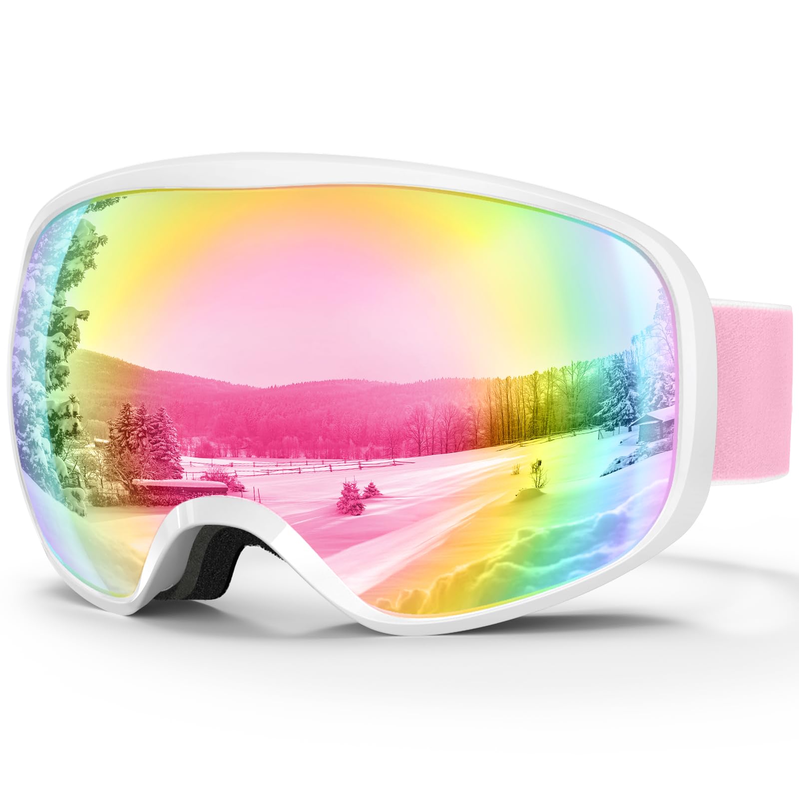 【送料無料】[RIOROO] スキーゴーグル スノーボードゴーグル OTGメガネ対応 広視野 球面レンズ 100% UV..