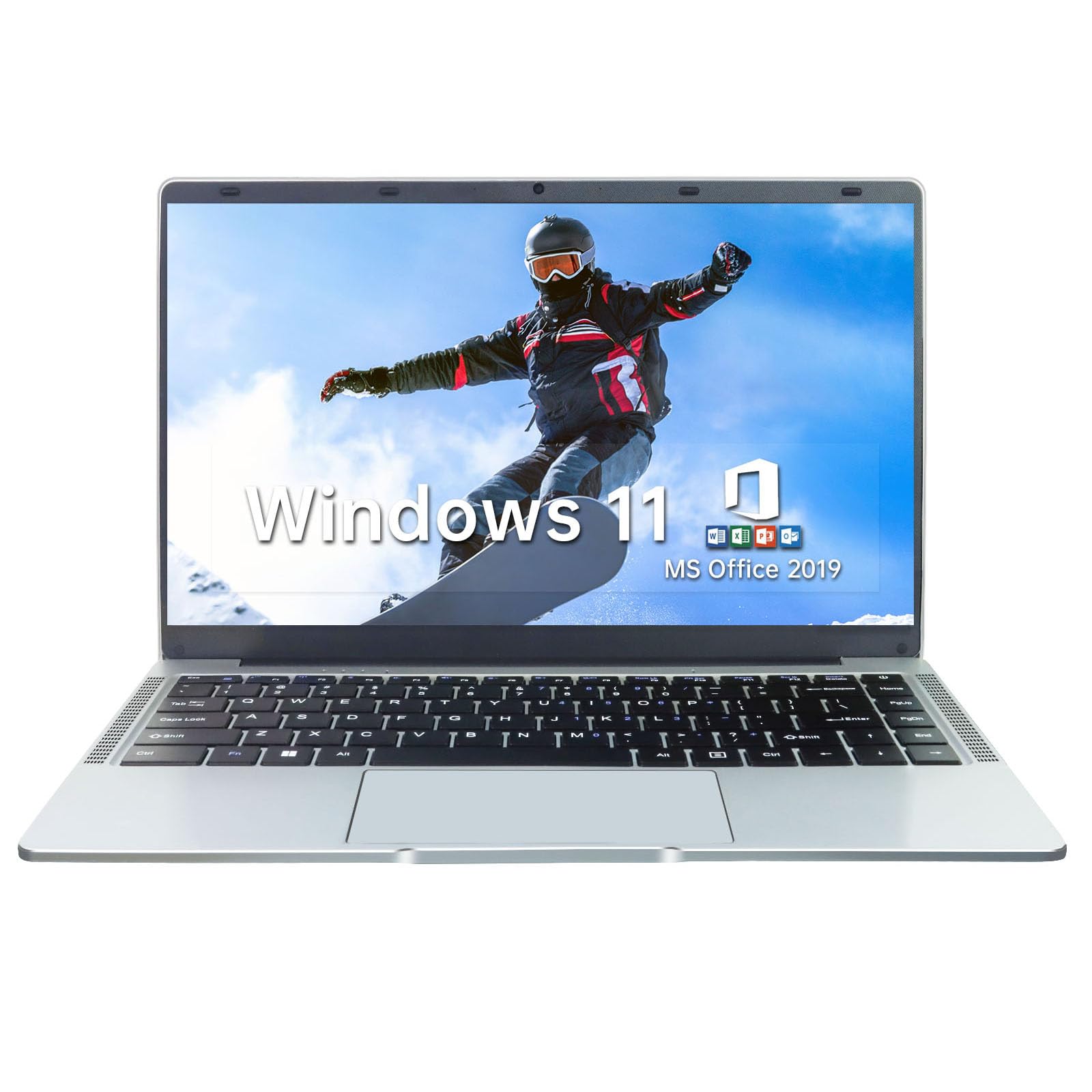 【送料無料】ESBOOKノートパソコン 【Windows 11 Pro&MS Office 2019搭載】14インチIPS液晶/1920×1080FHDディスプレイ カメラ付き/薄型PCノート高性能CPU/初期設定不要/8Gメモリ/無線LAN/大容量SSD/初心者向け・パソコンノート/日本語キーボードフィルム付き/ワイヤレス
