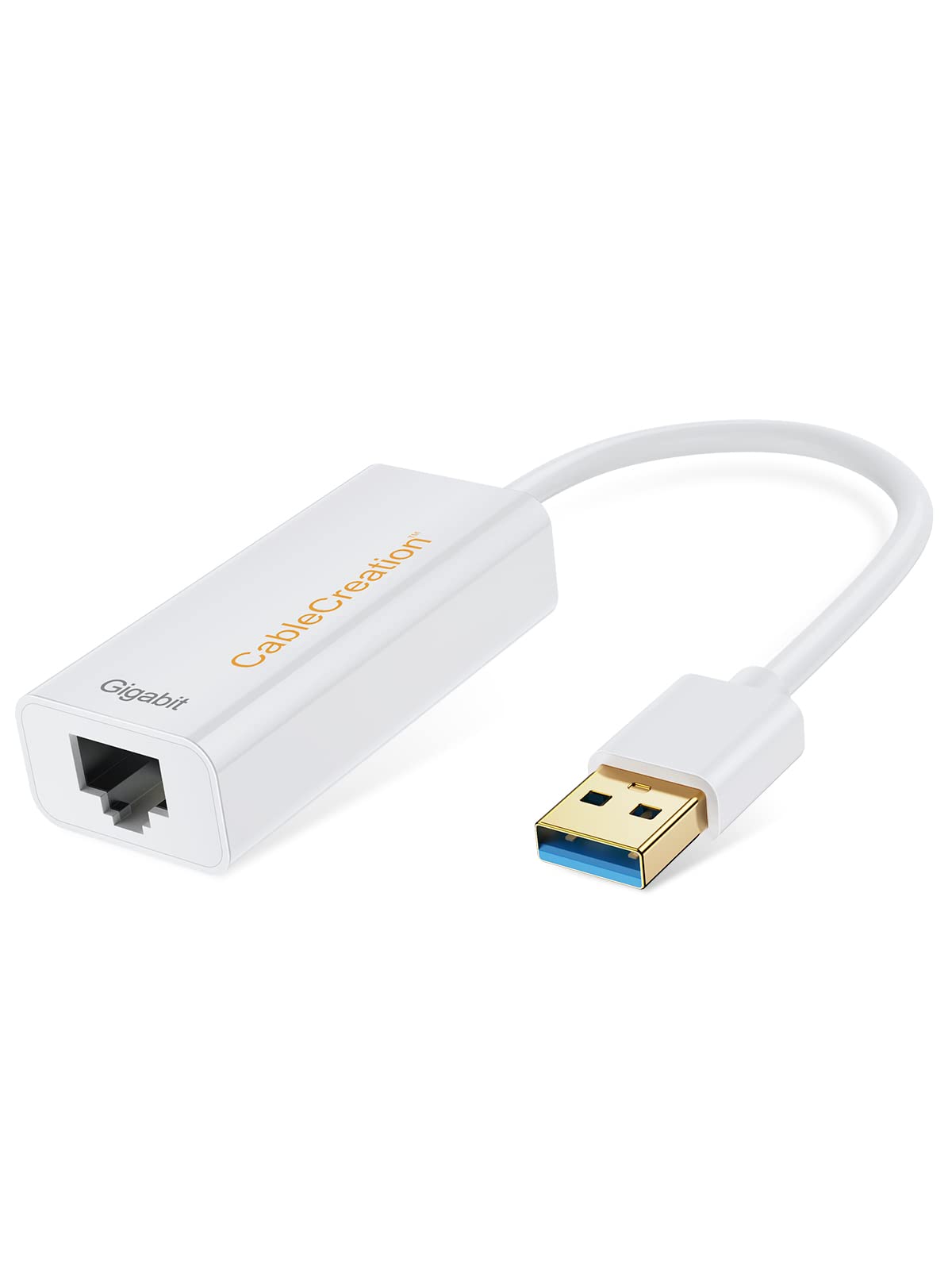 【送料無料】usb ethernet アダプタ, CableCreation 超高速USB 3.0 to RJ45 ギガビットイーサネットアダプタ10/100/1000 Mbps (IC チップセット付きAX88179)Nintendo Switch(ニンテンドースイッチ動作確認済み)USB有線LAN 0.1m/ホワイト