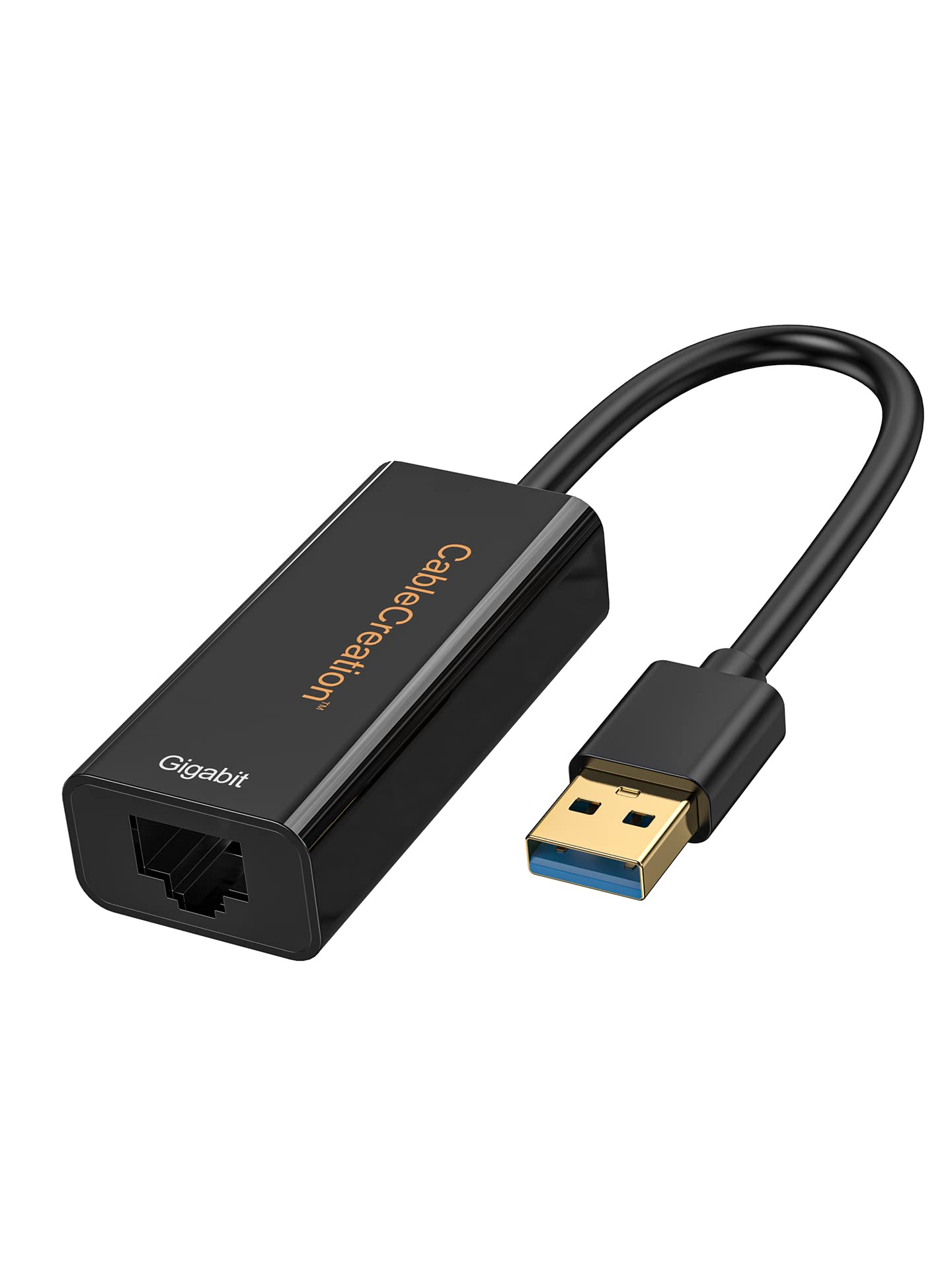 【送料無料】usb lan 変換 アダプタ, CableCreation 【2本入り】超高速USB 3.0 to RJ45 ギガビットイーサネットアダプタ10/100/1000 Mbps (IC チップセット付き AX88179) USB有線LAN 0.1m/ブラック