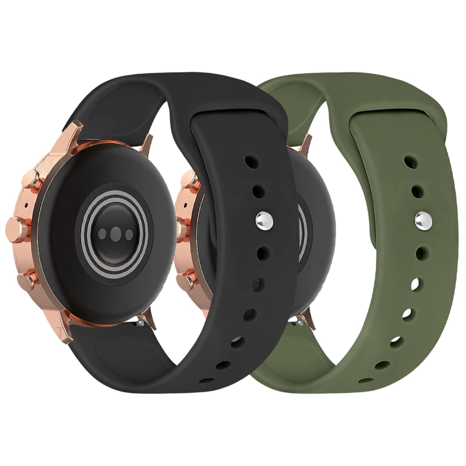 【送料無料】[Huamanlou] ユニバーサル時計バンド 22mm 20 mm 18mm 16mm ベルトワイドシリコンストラップの交換、コンパチブル Garmin 、Samsung、Huawei、その他のスマートウォッチの男性と女性のためのクイックリリーススポーツシリコンストラップ