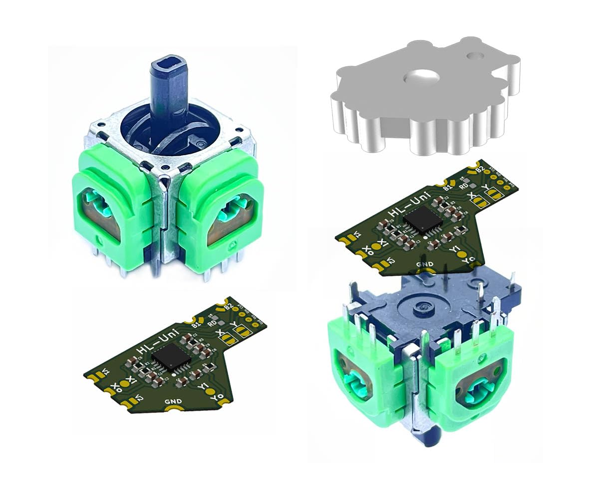 【送料無料】ElecGear ホールセンサージョイスティック ユニバーサル コントローラー用交換品、2個電磁..