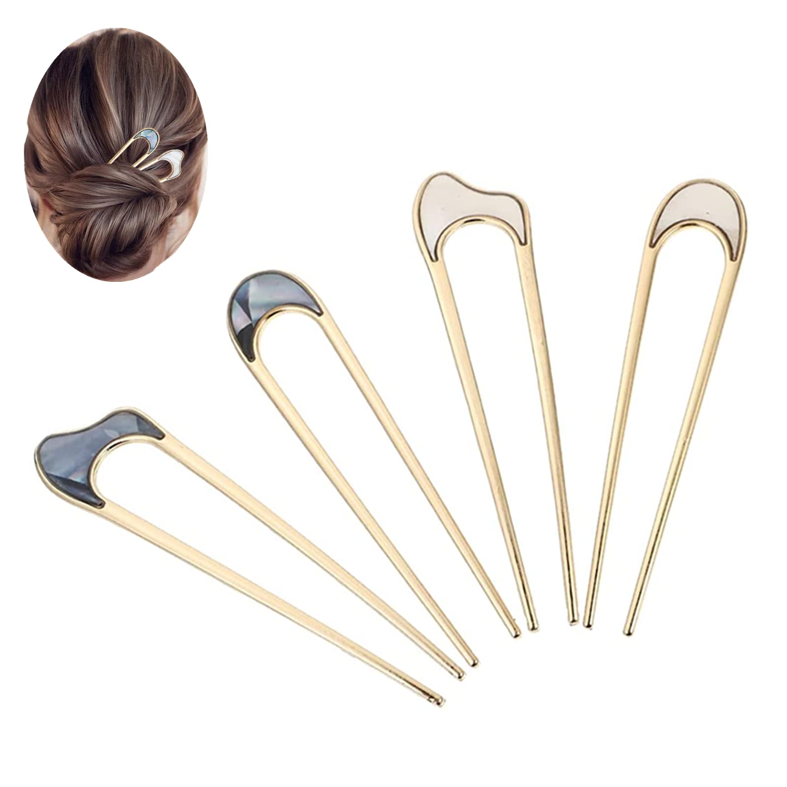 【送料無料】YFFSFDC かんざし 簪 U字型 簪パーツ Uピンシンプルレトロ ヘアアクセサリー おしゃれレディース 髪飾り 和装洋服結婚式披露宴 パーティー...