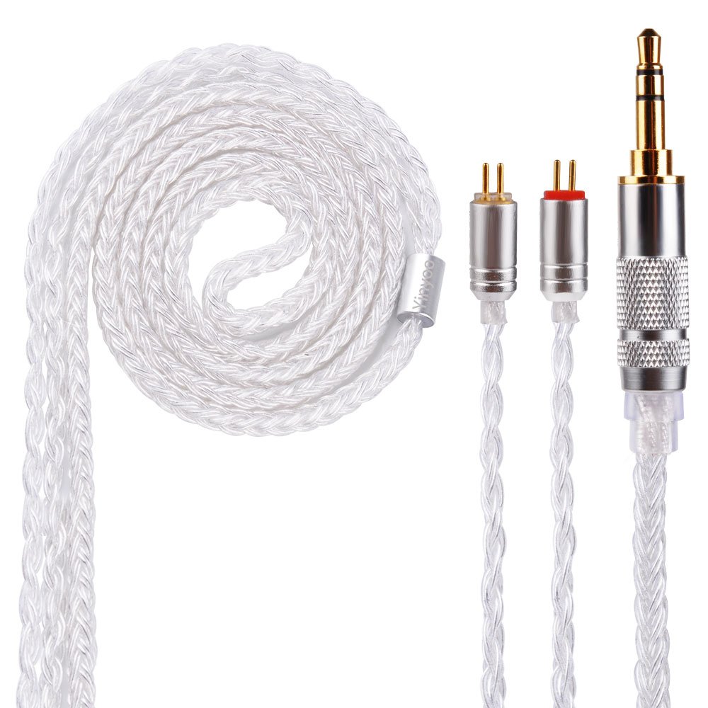 【送料無料】Yinyoo イヤフォン ケーブル 0.78mm 2pin 3.5mm YYX4745 高純度 銀メッキ 16芯 イヤホン リケーブル 音質改善 イヤフォン ケーブル hi-fiオーディオ イヤモニ アップグレードケーブル ZST/ZSN PRO/ZSA/ZS10 PRO/ZEX PRO/EDX/DQ6/AS16/AS10/AS06 等に対応（シ