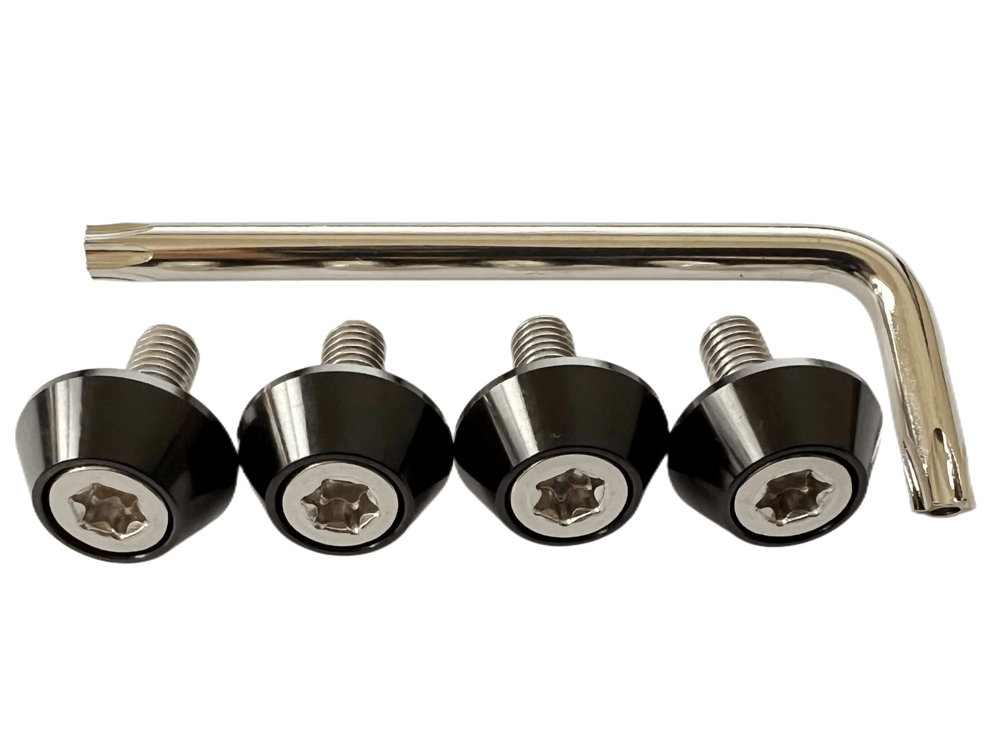 【送料無料】Kuroobaa 車用 ナンバープレートボルト ナンバーフレーム 防犯 盗難防止ネジ M6 (ブラック)