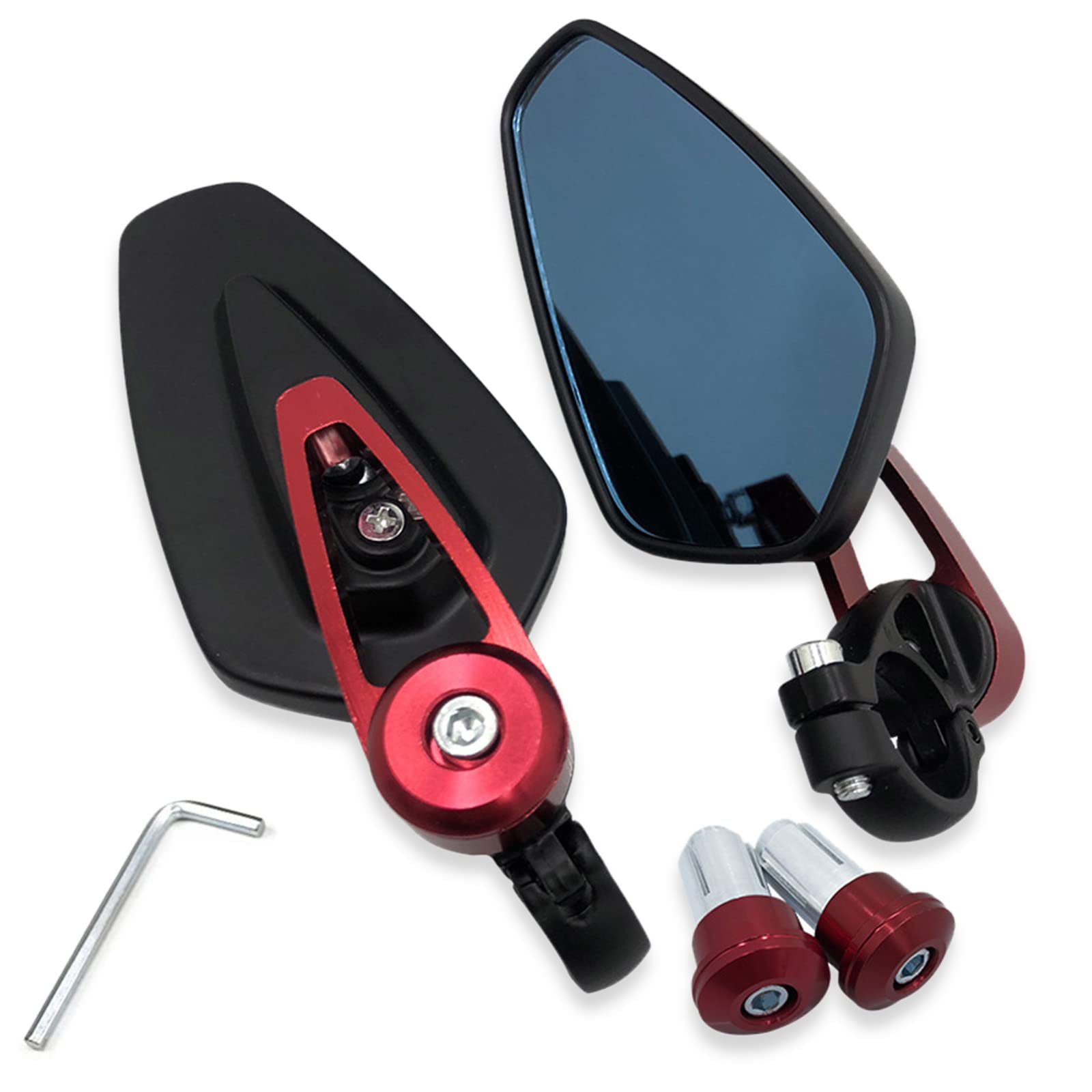 【送料無料】Meliore 汎用 22mm 7/8 オートバイ ハンドル バーエンド バックミラー 360度 防眩 ホンダ ..