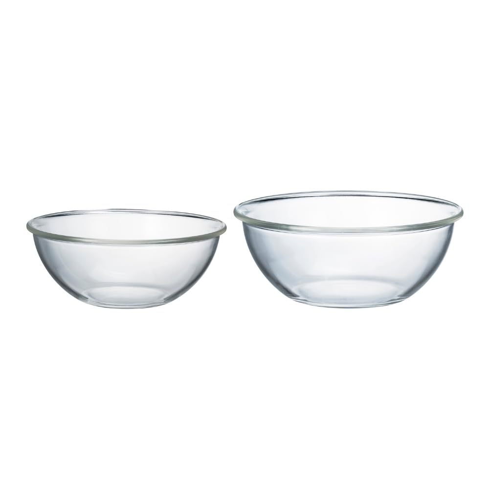 【送料無料】HARIO(ハリオ) 耐熱ガラス製 浅型 ボウル 2個セット 2000ml 2500ml BUONO kitchen マルチ ..