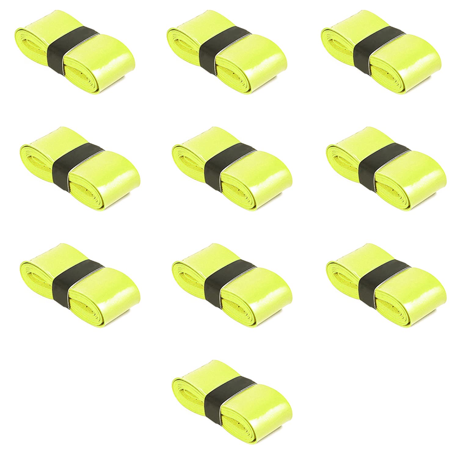 【送料無料】RICISUNG グリップテープ 10本セット テニス グリップ テープ ウェット 滑り止め 通気性 吸汗 バドミントン テニスラケット ゴルフ グリップテープ 釣り竿 自転車 野球 ダンベル用 (蛍光緑)