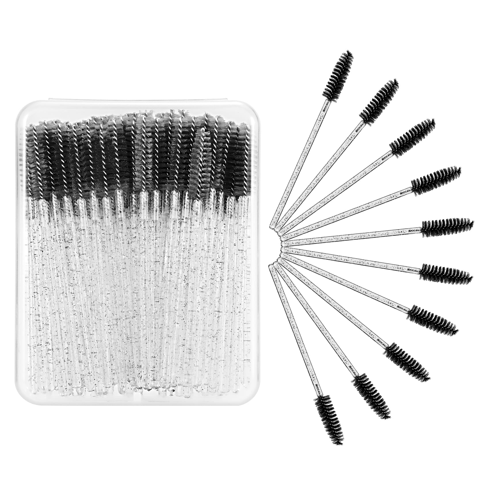 【送料無料】Annhua スクリューブラシ 眉毛 使い捨て 100本 大容量 睫毛エクステ用マスカラブラシ 携帯..