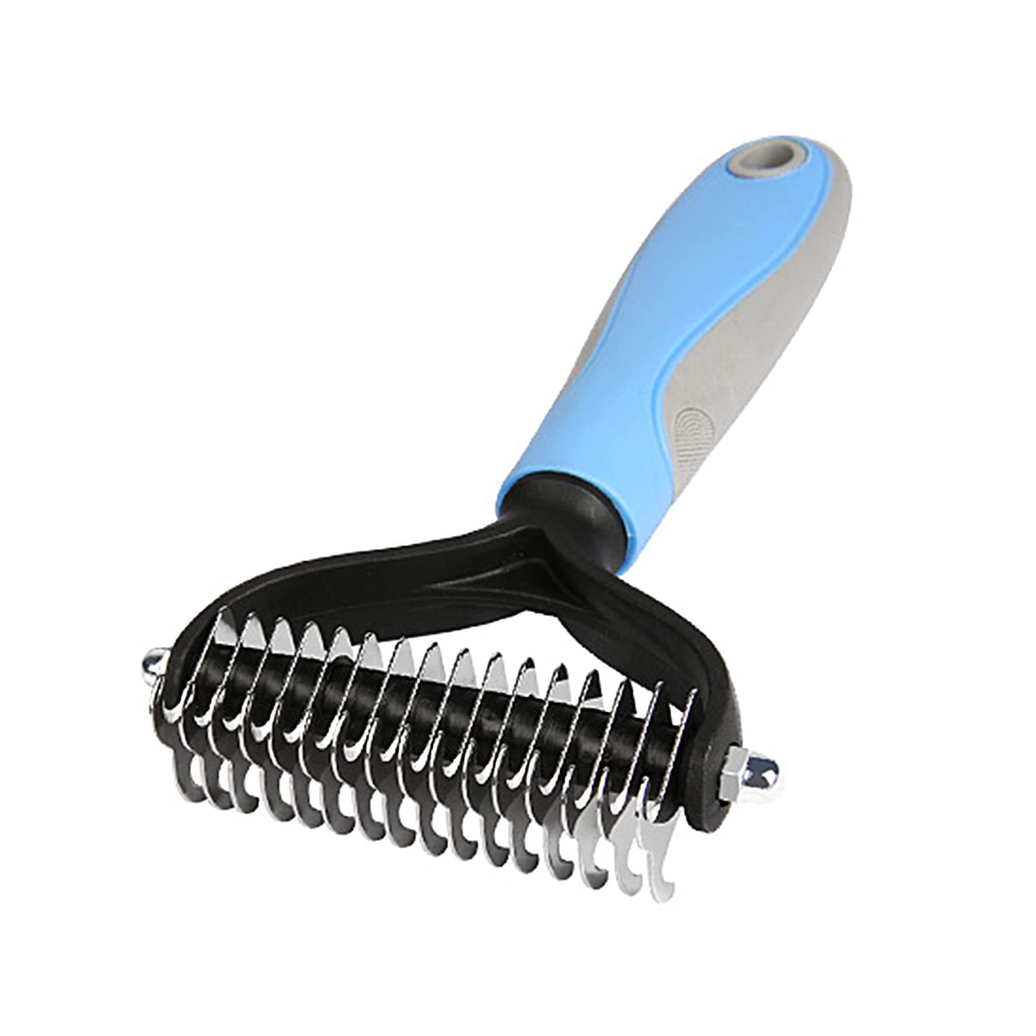 【送料無料】RICISUNG 犬/猫 毛玉取り ペットコーム 美容 毛玉&ムダ毛取りコーム ステンレス 犬/猫ブラシ 抜け毛 厚い髪結び除去 犬用 猫用 長毛短毛兼用 (両面)