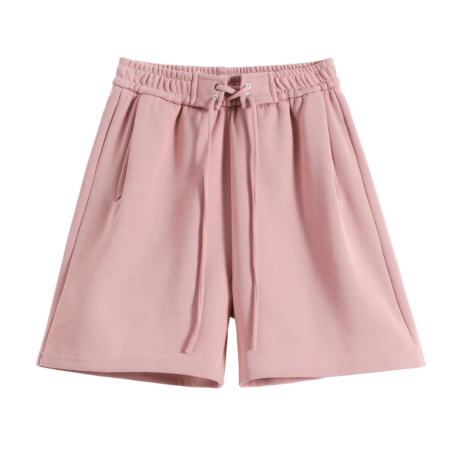 【送料無料】Blostirno ショートパンツ レディース スポーツ 5分丈 短パン ゴム ハイウエスト カジュアル 無地 夏（JP0105P-S）