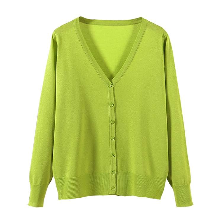 【送料無料】[Blostirno] Vネックカーディガン レディース 長袖 ニット 無地 きれいめ ダ グリーン2(JK..