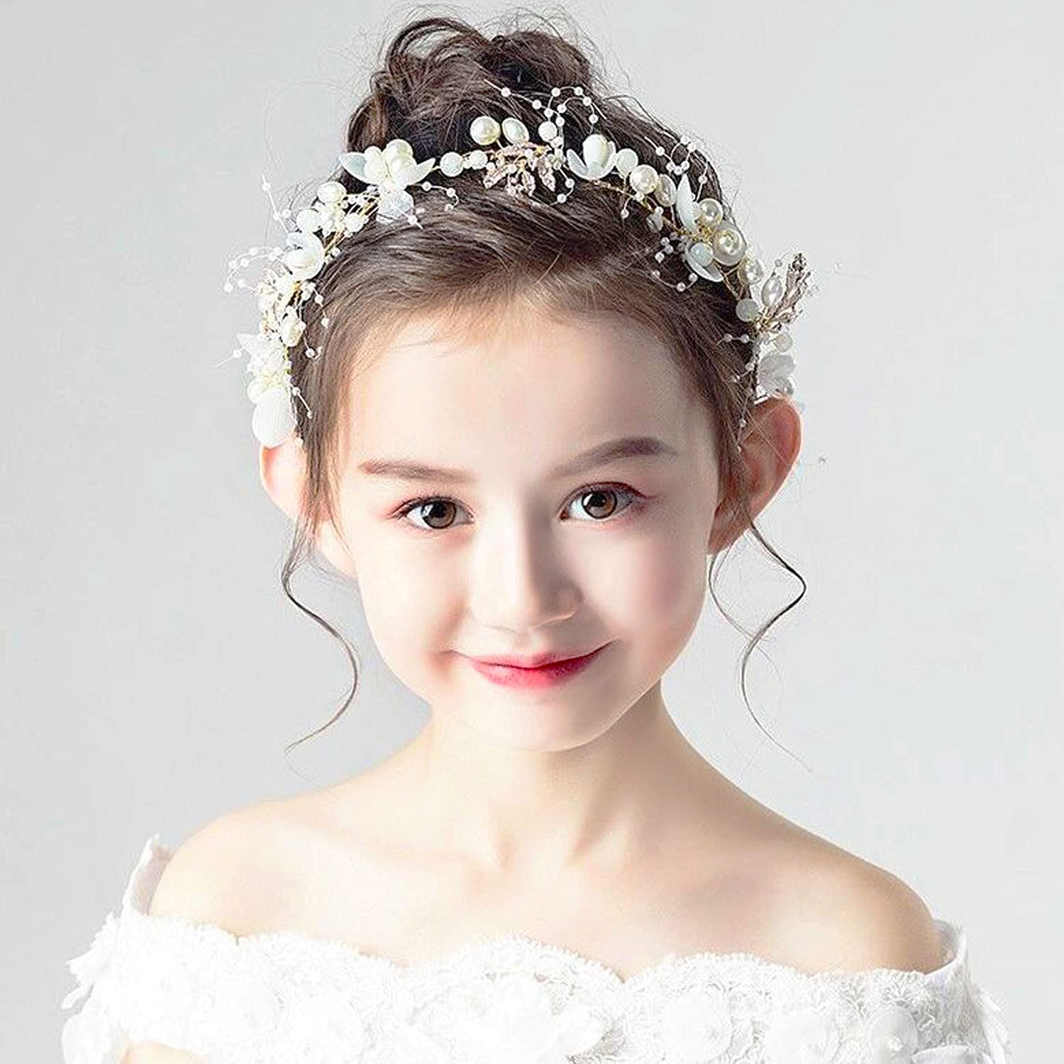 【送料無料】Doyeemei 髪飾り 結婚式 カチューシャ 女の子 ヘッドドレス ヘアアクセサリー 子供 花嫁 花冠 クラウン フラワー ヘアバンド パーティー...