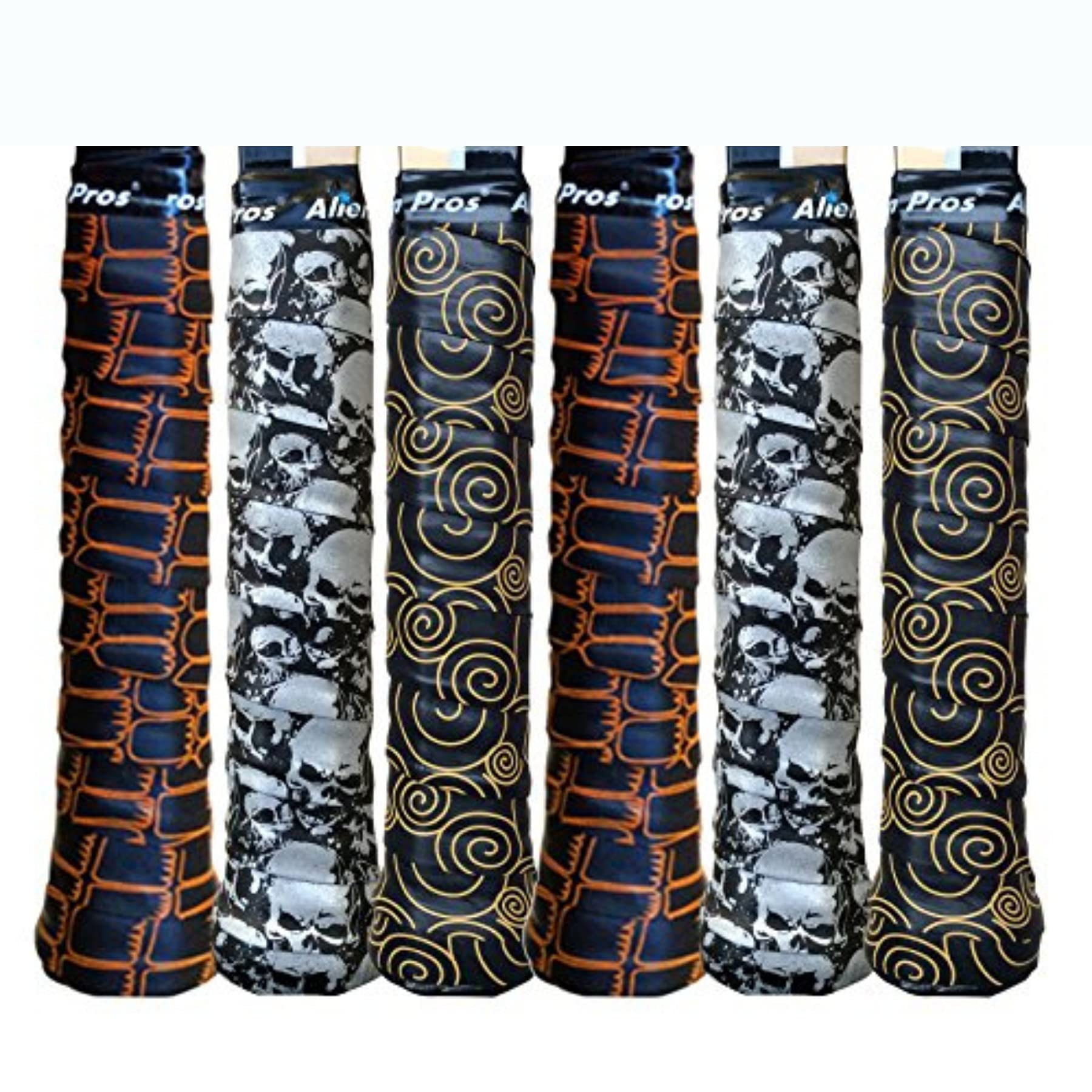 【送料無料】Alien Pros テニスラケットグリップテープ（6グリップ）− タックモイスチャーフィールテニスグリップ − テニスオーバーグリップテープ、テニスラケット − ラケットに巻いて、高性能にしましょう（6グリップ）