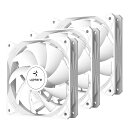 【送料無料】upHere 120mm PCケースファン 4PINコネクタ PWM 静音 高性能 3本1セット 白い【NT12044-3】