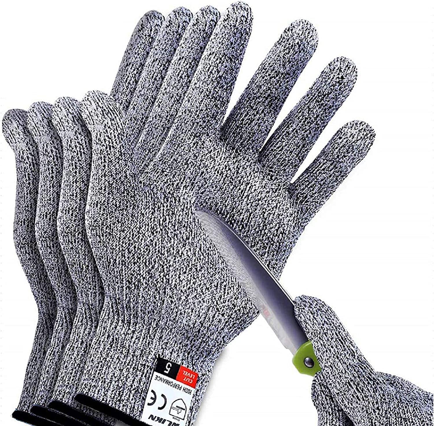 【送料無料】[Wlikn] 防刃手袋 軍手 作業用 2双入 HPPE防刃5級 耐切創 園芸 料理用 キャンプグローブ アウトドア オールシーズン対応