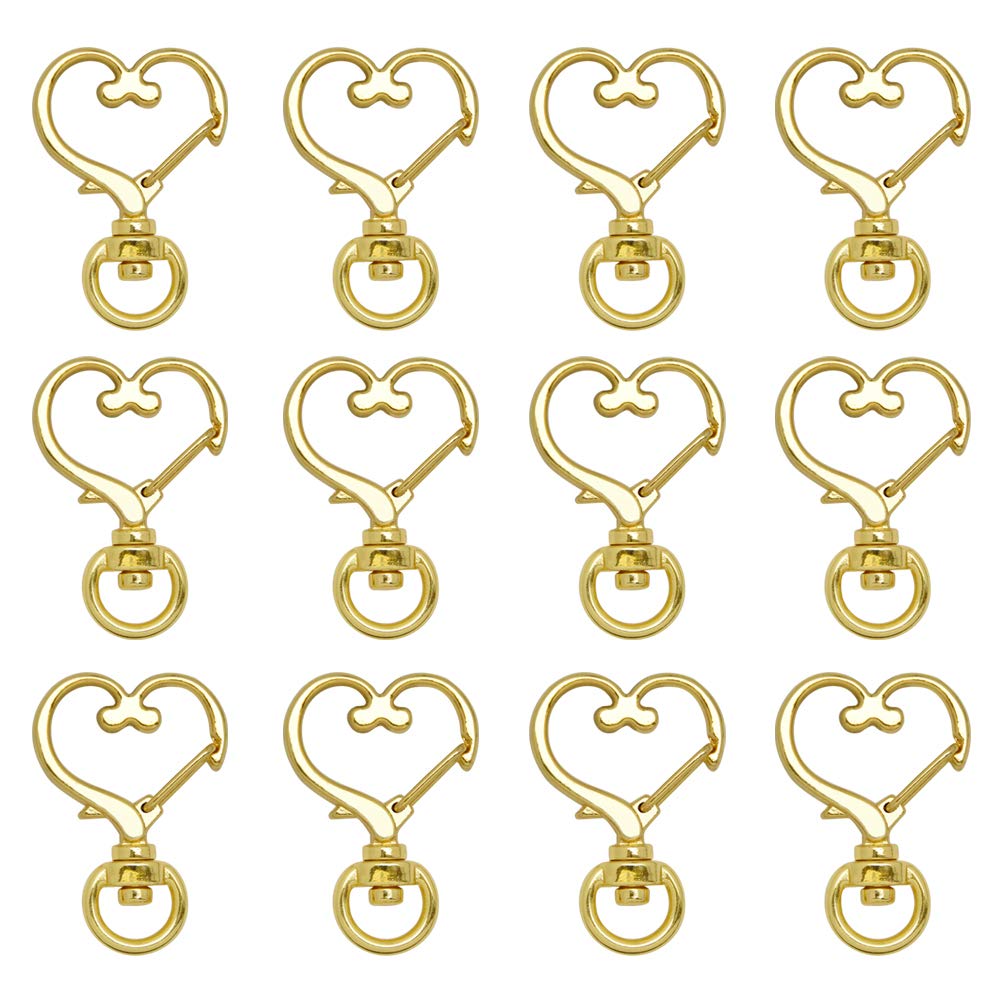 【送料無料】キーホルダー パーツ MUNCVY 20点セット 回転カン カワイイ ハート型 ナスカン ゴールド 金具 ンドメイド 手作り キーリング