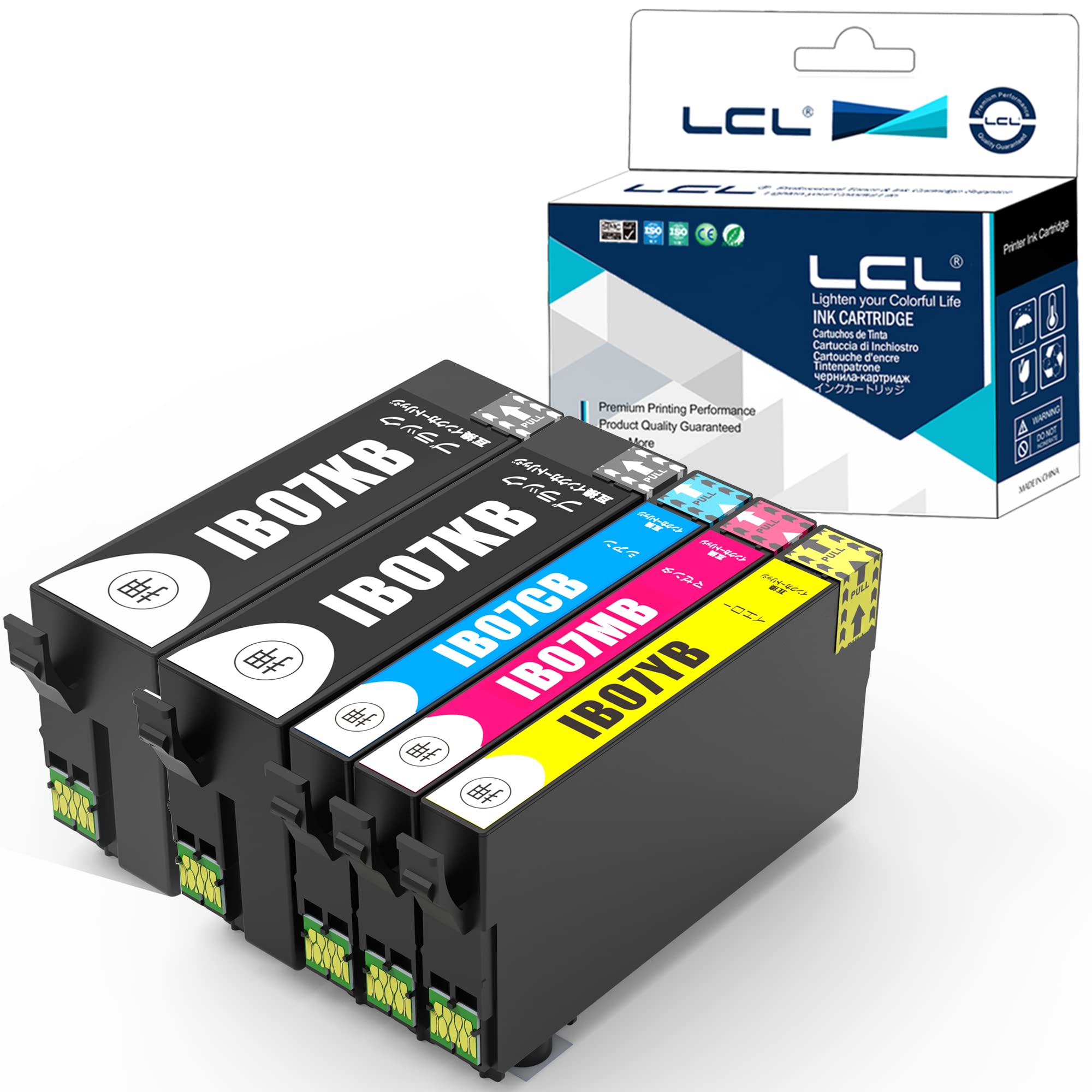 【送料無料】LCL エプソン用 IB07 IB07CL4A IB07CL4B IB07KB IB07CB IB07MB IB07YB 大容量 顔料 (5パック 2ブラック シアン マゼンタ イエロー) 互換インクカートリッジ 対応機種：PX-M6011F/PX-M6010F/PX-S6010