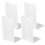 【送料無料】WEWINK PLUS 本立て 白 ブックエンド 金属製 ホワイト 滑り止め付き倒れない卓上収納 2セ..