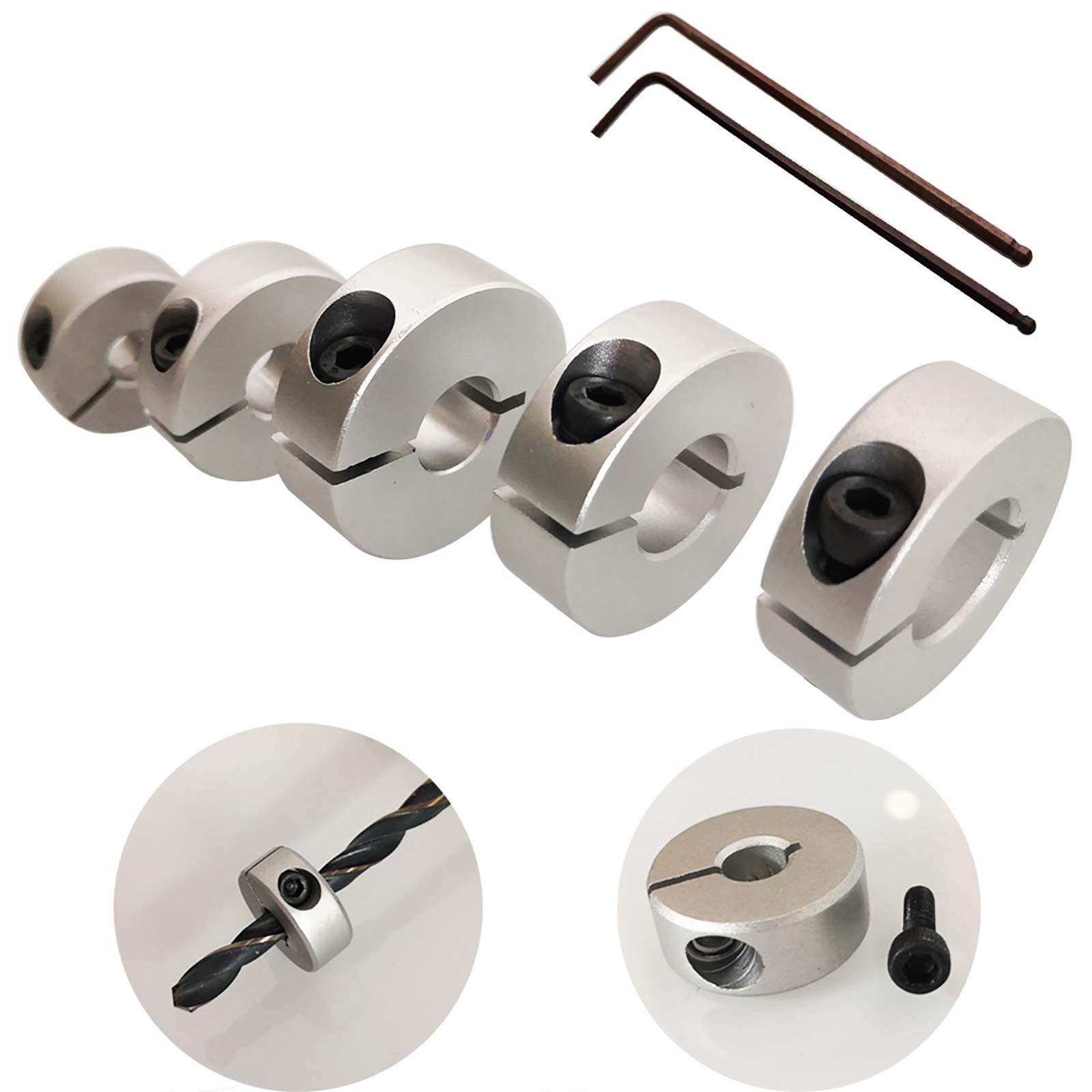 【送料無料】CESFONJER 5 PCSドリルビット深さ停止カラーリングポジショナー間隔リングポジショナーロ..