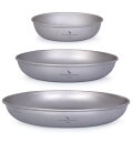 【送料無料】Boundless Voyage チタン皿 ラウンド プレート 食器 皿 割れない 錆びない 軽量 純チタン製 食洗機対応 自宅 アウトドア キャンプ メッシュ収納バッグ付き (11.3CM 15CM 18.5CM(3枚セット))Ti15139B