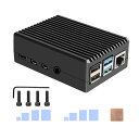【送料無料】Geekworm Raspberry Pi 4 ケース 受動冷却金属ケース&アルミ合金ケース、ラズベイリーパイ4のみ適用(P173黒色)