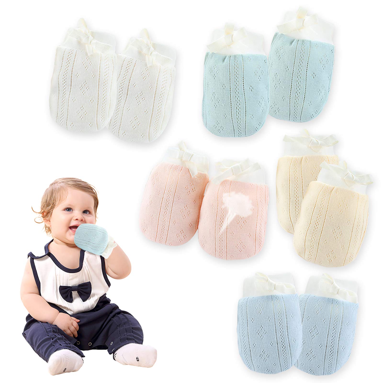 【送料無料】[Kalevel] ベビーミトン メッシュ 綿 赤ちゃん 保護 かきむしり防止 てぶくろ ...