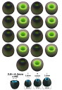 【送料無料】Sound Wave シリコン製 ハイブリッド イヤーピース 遮音性イヤホンチップ 内径 3.8-4.0mm M18個入 2種類の硬度のシリコンを組み合わせた遮音性が高い イヤホンカバー ソニー イヤホン交換用 JBL T110BT イヤホン交換用 So18(ブラックーグリーンM)