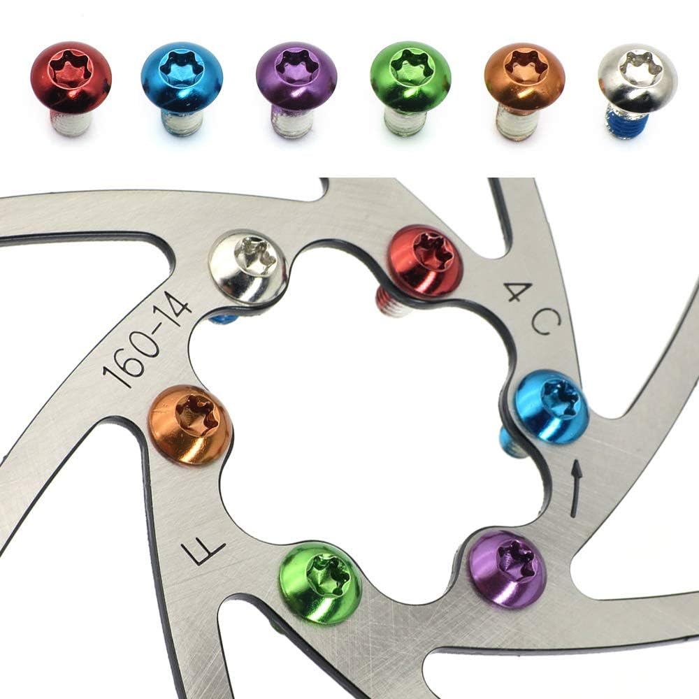 【送料無料】LANODO 12個 M5x10mm マウンテンバイク 自転車 サイクリング ブレーキディスクネジ 合金ボ..