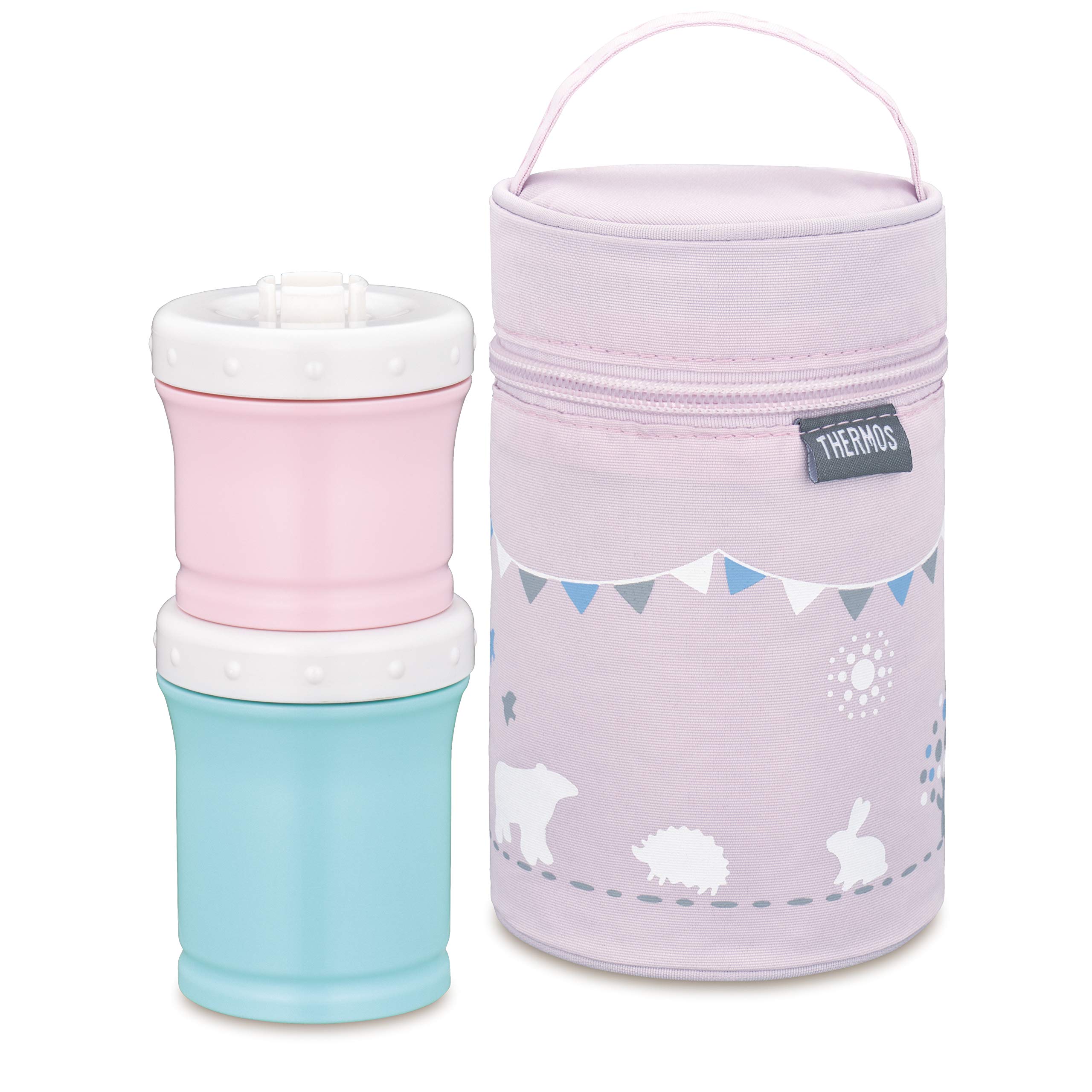 【送料無料】サーモス(THERMOS) 保冷ポーチ付き離乳食ケース 130ml+90ml NPE-240 ピンク