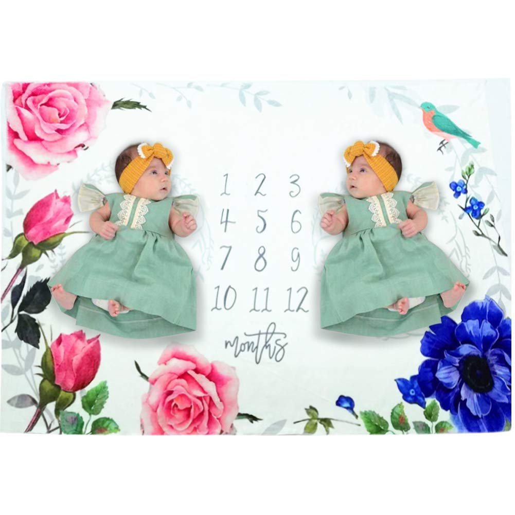 【送料無料】IKENOKOIベビー撮影毛布 ベビーシーツ 新生児 写真撮影 百日記念 出産祝い 柔らかい かわいい(双子)