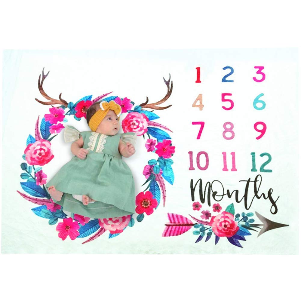 【送料無料】IKENOKOIベビー撮影毛布 ベビーシーツ 新生児 写真撮影 百日記念 出産祝い 柔らかい かわいい(鹿の角)