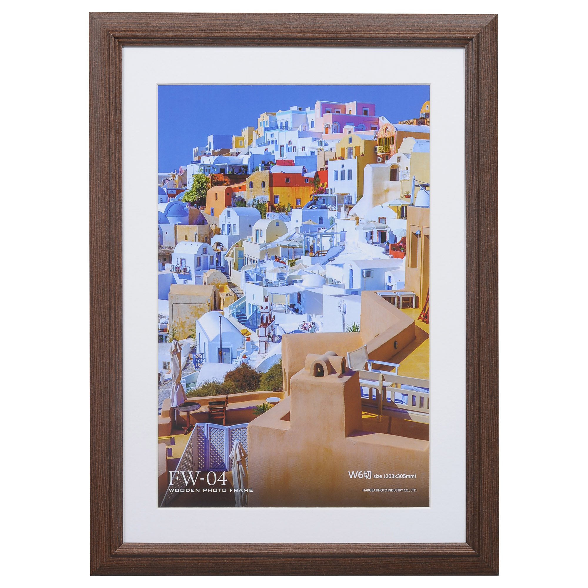 【送料無料】ハクバ HAKUBA 木製額縁 FW-04 ワイド6切 ブラウン FW-4-BRW6