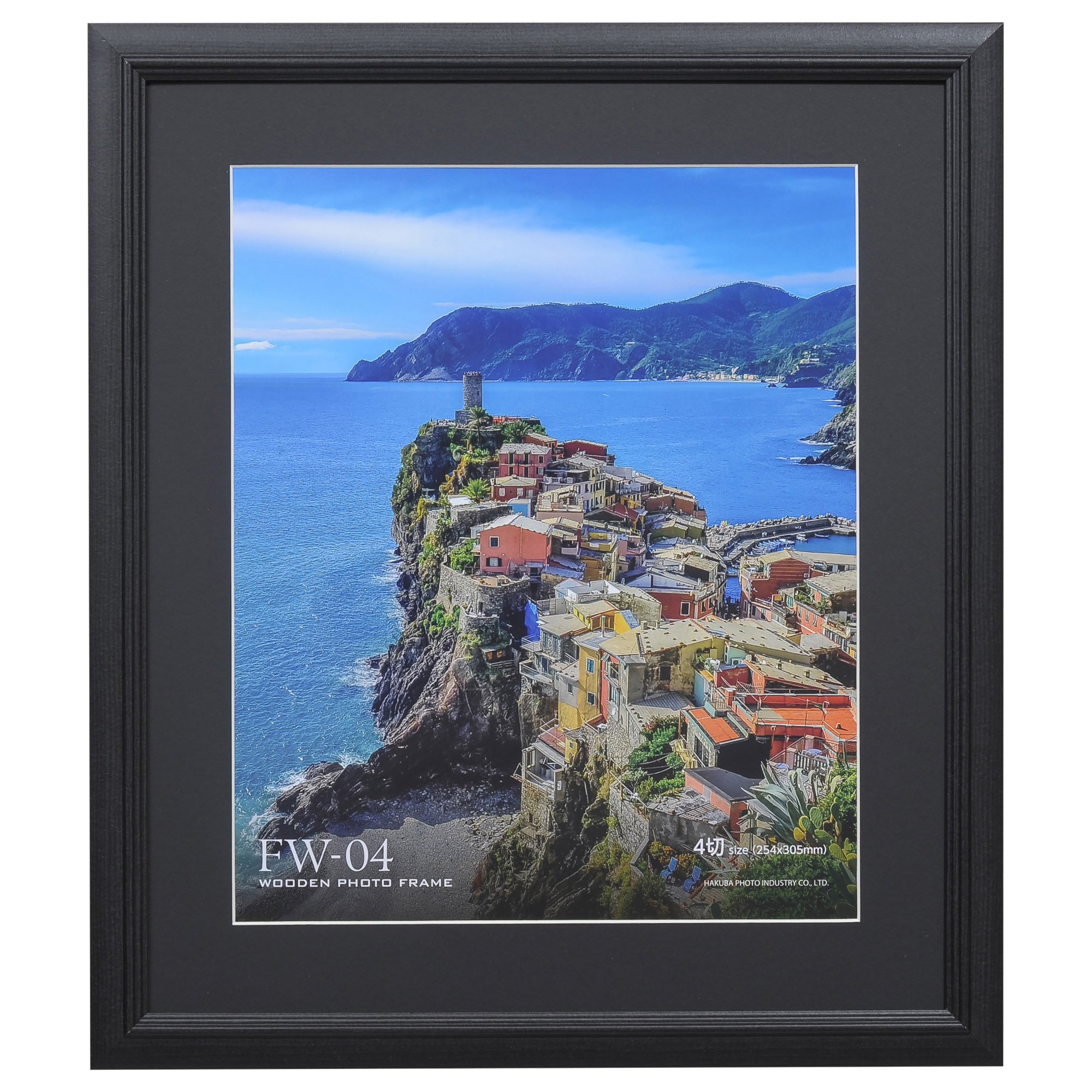 【送料無料】ハクバ HAKUBA 木製額縁 FW-04 4切 ブラック FW-4-BK4