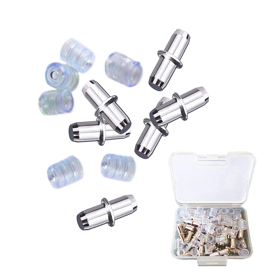 【送料無料】KIMLONTONダボ 棚ダボ 棚受ダボ シェルフサポートピンΦ5mm×19mm 40個入り 収納ボックス付..