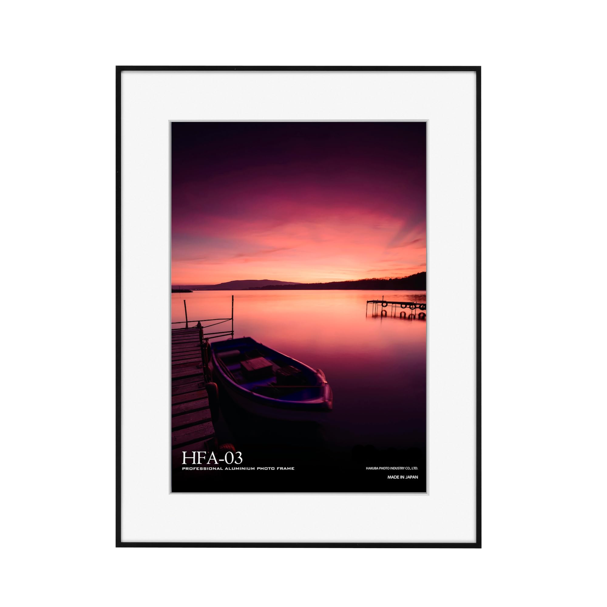 【送料無料】ハクバ HAKUBA 額縁 アルミ HFA-03 A3 アクリル板 ブラック(ホワイトマット) HFA-03BWM-A3