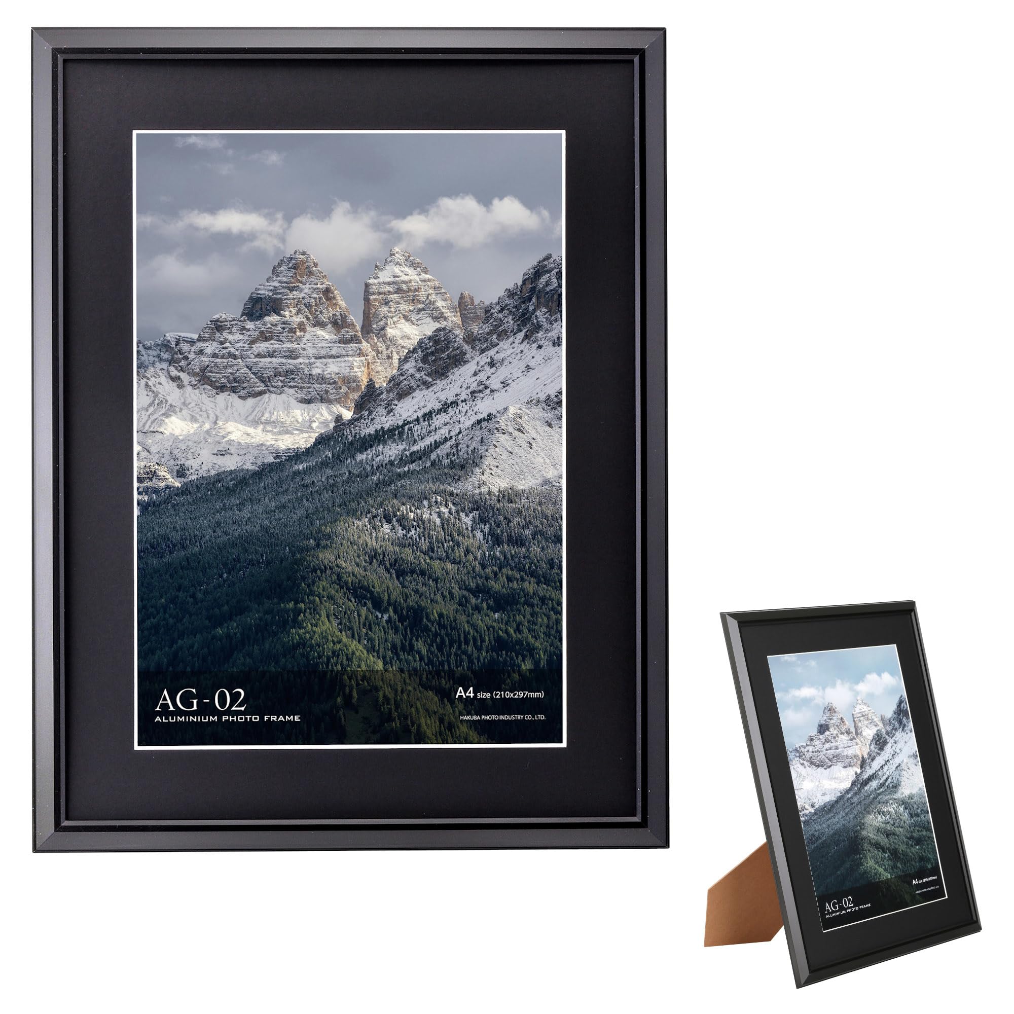 【送料無料】ハクバ HAKUBA 額縁 アルミ AG-02 A4 スタンド付 ブラック FAG2-BKA4