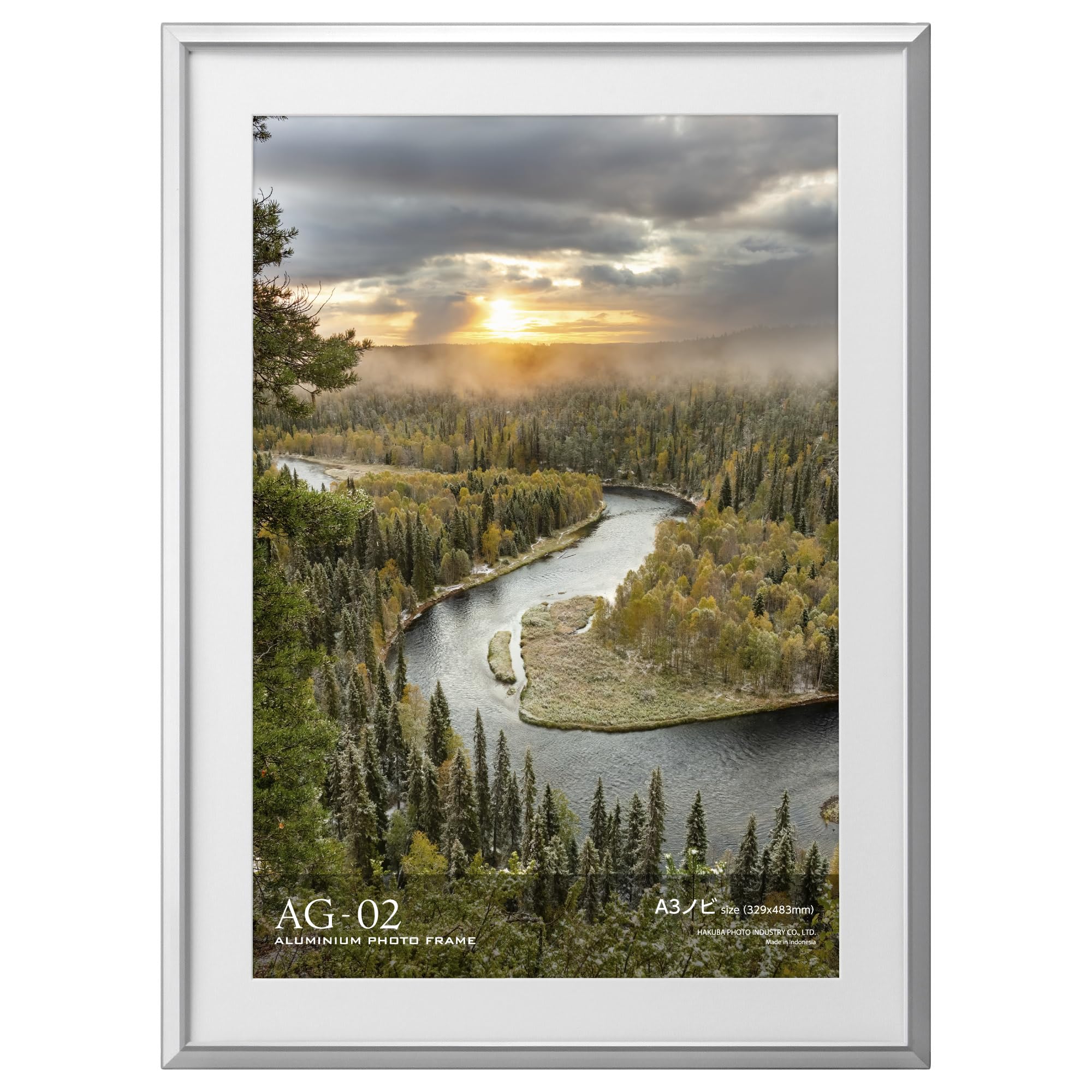 【送料無料】ハクバ HAKUBA 額縁 アルミ AG-02 A3ノビ アクリル板 シルバー FAG2-SVA3N