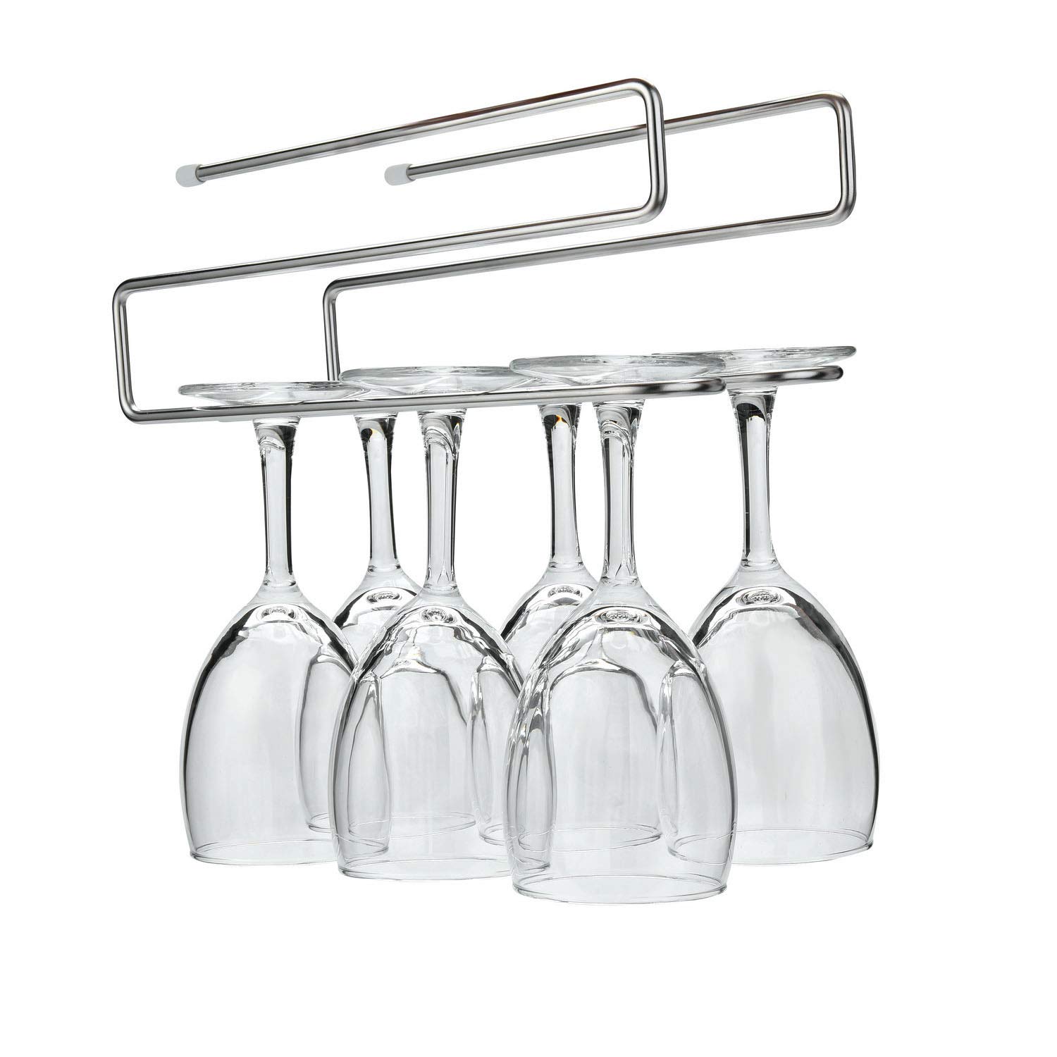 【送料無料】LUCKYBEE ワイングラスホルダー グラスハンガー ラック ステンレス製 吊り下げ 穴あけ不要..