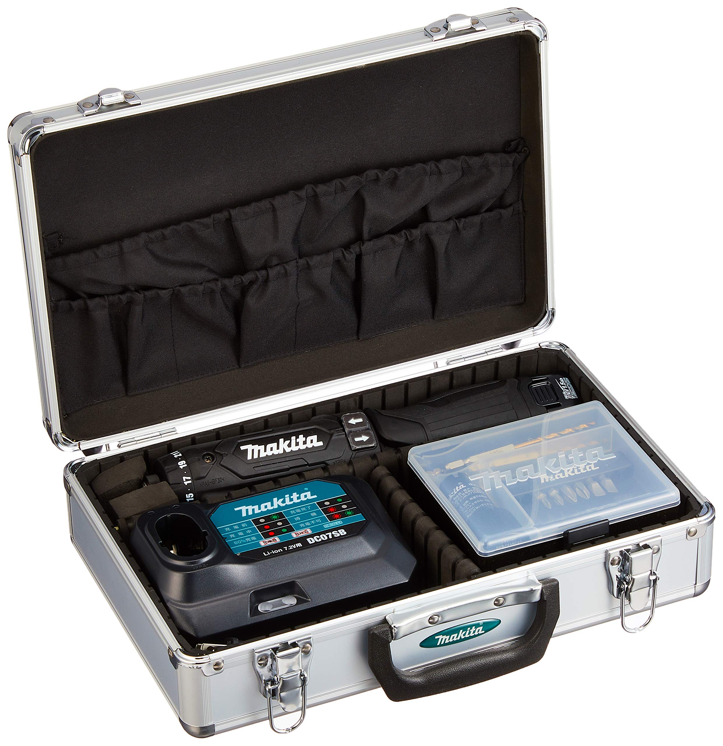 【送料無料】マキタ(Makita) 充電式ペンドライバドリル(黒) 7.2V 1.5Ah バッテリ2本・充電器・アルミケ..