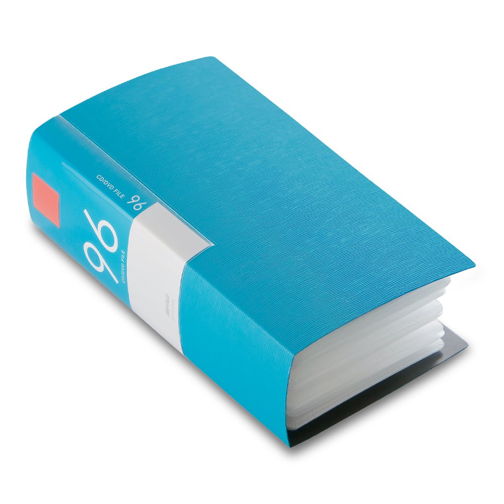 【送料無料】バッファロー BUFFALO CD&DVDファイルケース ブックタイプ 96枚収納 ブルー BSCD01F96BL