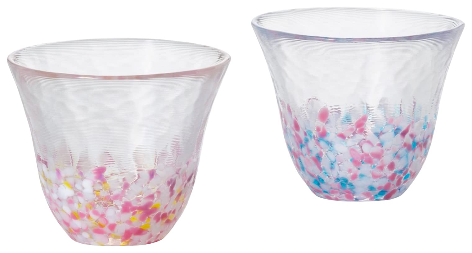 【送料無料】アデリア(ADERIA) 津軽びいどろ sakura 菜の花と青い空 盃ペアセット 化粧箱入 日本製 ぐい呑み 盃 日本酒 グラス ガラス 冷酒 お...