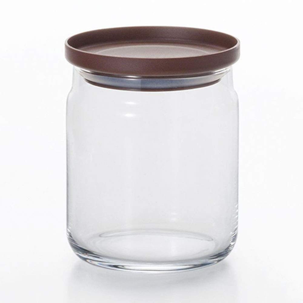 【送料無料】アデリア(ADERIA) スタックキャニスターM チョコ 680ml 保存容器 ガラス キャニスター 密閉容器 調味料入 瓶 密閉 コーヒー豆 M6246