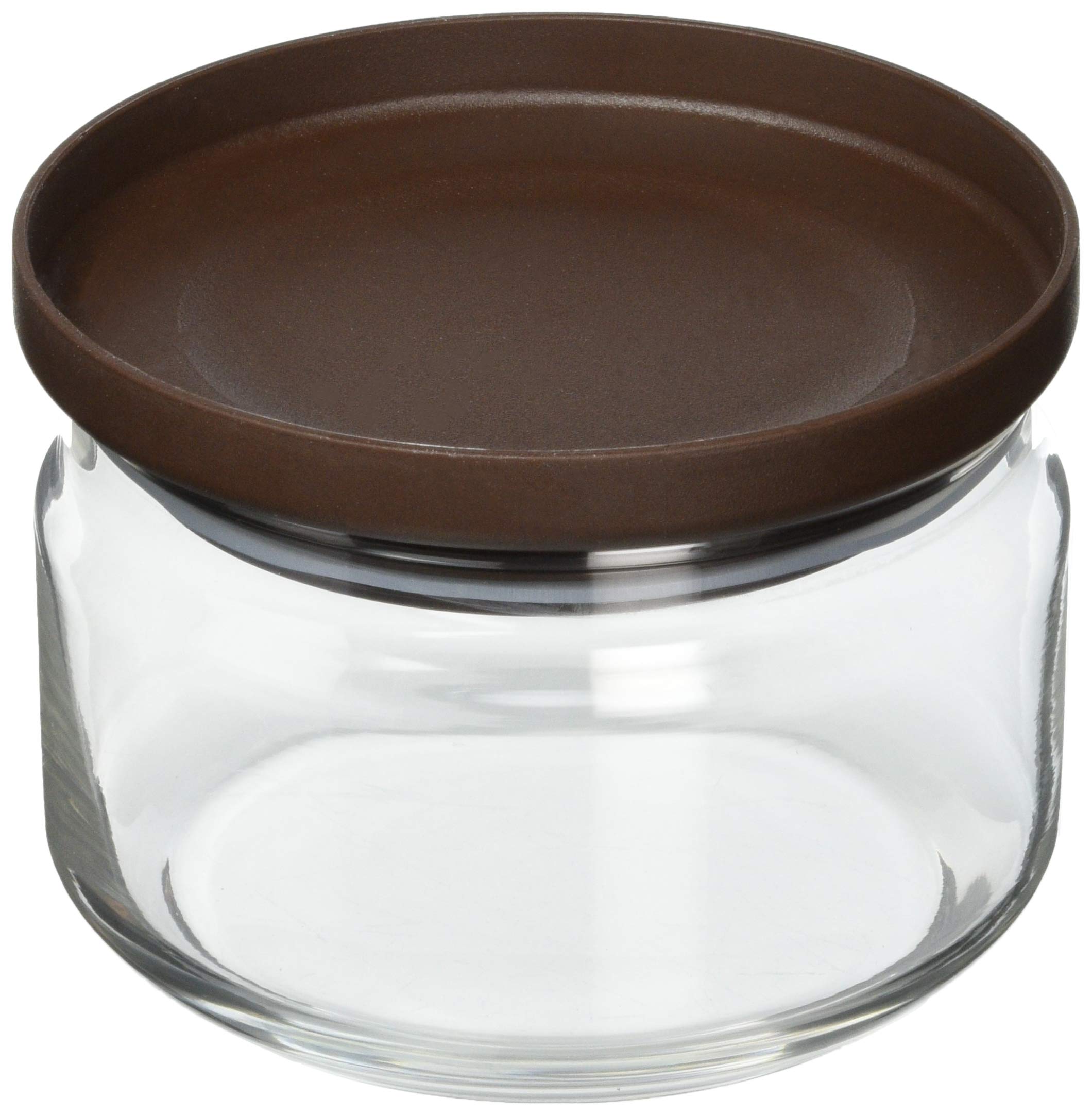 【送料無料】アデリア(ADERIA) スタックキャニスターS チョコ 360ml 保存容器 ガラス キャニスター 密閉容器 調味料入 瓶 密閉 コーヒー豆 M6243